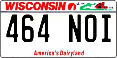 WI license plate 464NOI