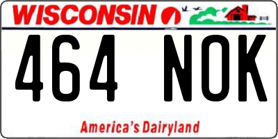 WI license plate 464NOK
