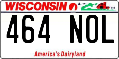 WI license plate 464NOL
