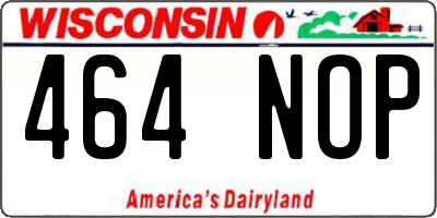 WI license plate 464NOP