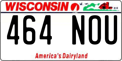 WI license plate 464NOU