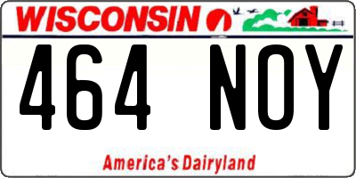 WI license plate 464NOY