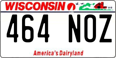 WI license plate 464NOZ