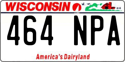 WI license plate 464NPA