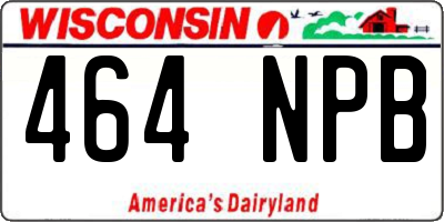 WI license plate 464NPB