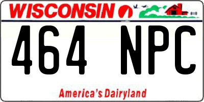 WI license plate 464NPC