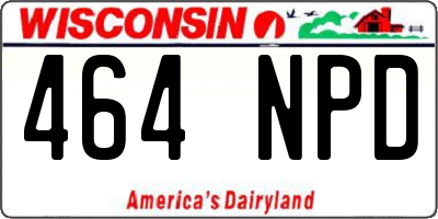 WI license plate 464NPD