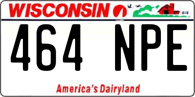 WI license plate 464NPE