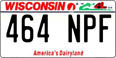 WI license plate 464NPF