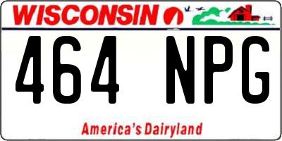 WI license plate 464NPG