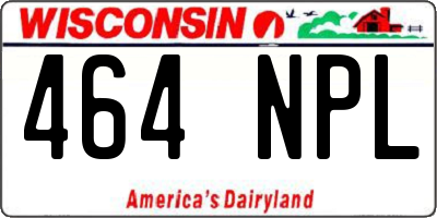 WI license plate 464NPL
