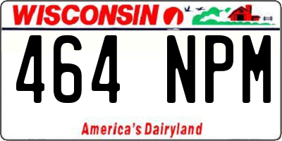 WI license plate 464NPM
