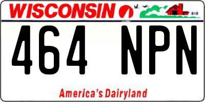 WI license plate 464NPN