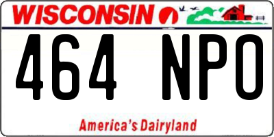 WI license plate 464NPO