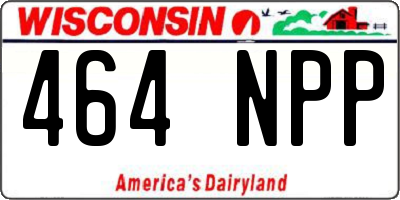 WI license plate 464NPP