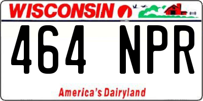 WI license plate 464NPR