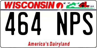 WI license plate 464NPS