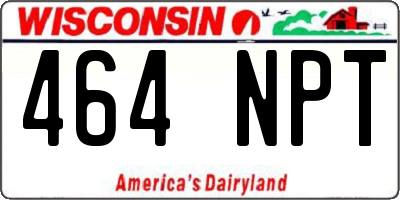WI license plate 464NPT