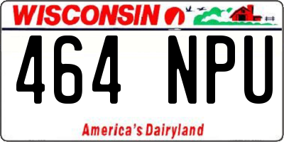 WI license plate 464NPU