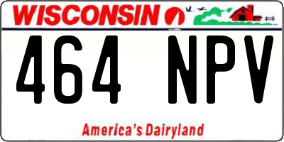 WI license plate 464NPV
