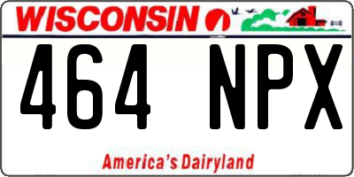 WI license plate 464NPX
