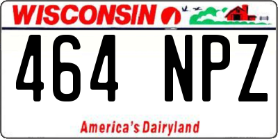 WI license plate 464NPZ