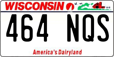 WI license plate 464NQS