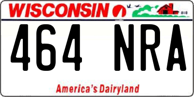 WI license plate 464NRA