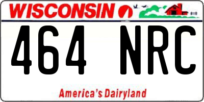 WI license plate 464NRC