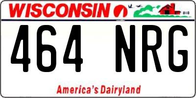 WI license plate 464NRG