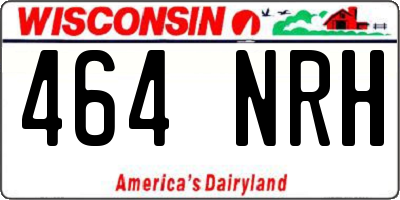 WI license plate 464NRH