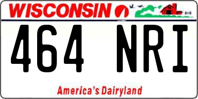 WI license plate 464NRI