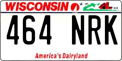 WI license plate 464NRK