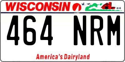 WI license plate 464NRM