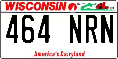 WI license plate 464NRN