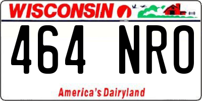 WI license plate 464NRO