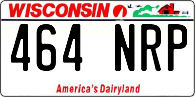 WI license plate 464NRP