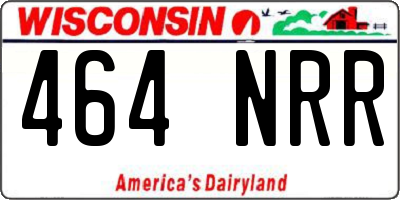 WI license plate 464NRR