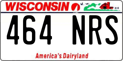 WI license plate 464NRS