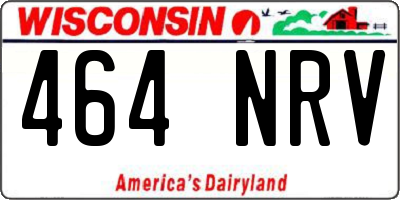 WI license plate 464NRV