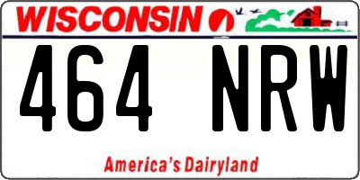 WI license plate 464NRW