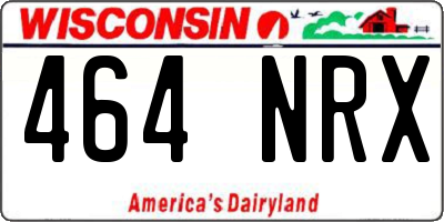 WI license plate 464NRX