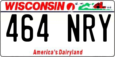 WI license plate 464NRY