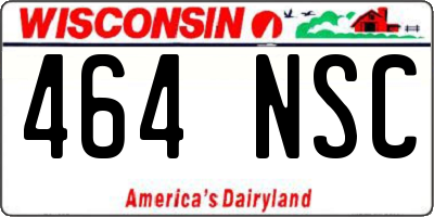 WI license plate 464NSC