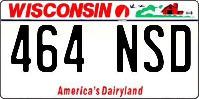 WI license plate 464NSD