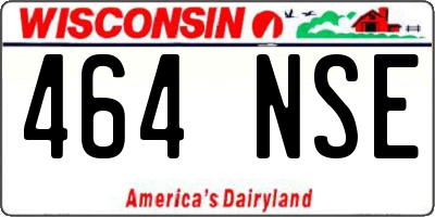 WI license plate 464NSE