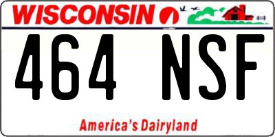 WI license plate 464NSF