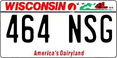 WI license plate 464NSG