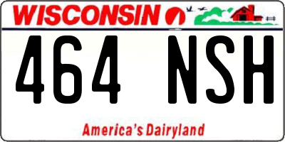 WI license plate 464NSH
