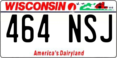 WI license plate 464NSJ